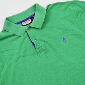 Thomas Pink Polo Shirt Mens Large Green Cotton Collared Logo  Knit Preppy Ivy